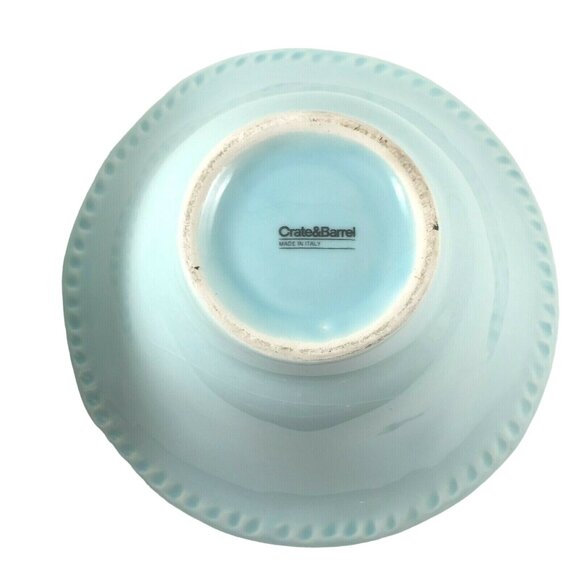 2 Mano Aqua Crate and Barrel Soup Salad Bowls Pie Crust Edge Made in Italy - Picture 4 of 9